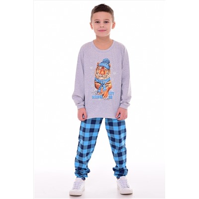 Пижама детская 7-299 (бирюза) Тигр в шапке